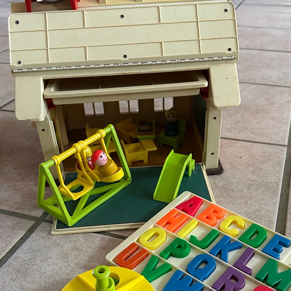 FisherPrice Vintage Colorful Playhouse with Alphabet Puzzle